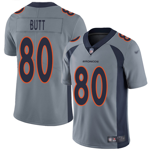 Men Denver Broncos #80 Jake Butt Limited Silver Inverted Legend Football NFL Jersey->denver broncos->NFL Jersey